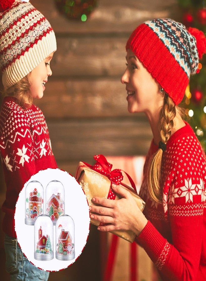 Yuntau 12 Set Christmas Gingerbread House Snow Globe Craft Kit for Kids Make Your Own Gingerbread House Snow Globes Holiday Glitter Making Kit Plastic DIY Kit for Home Activities - Image 4